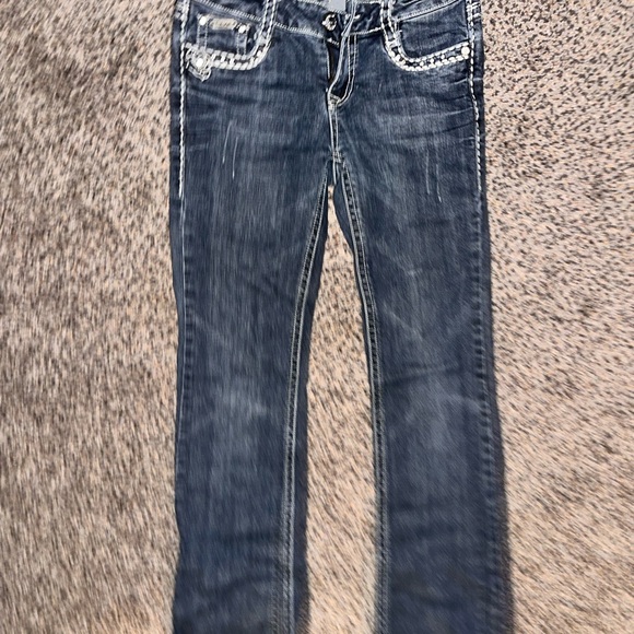 L.A. idol Women's Blue Boot Cut Jeans with Embroidery - Picture 5 of 6
